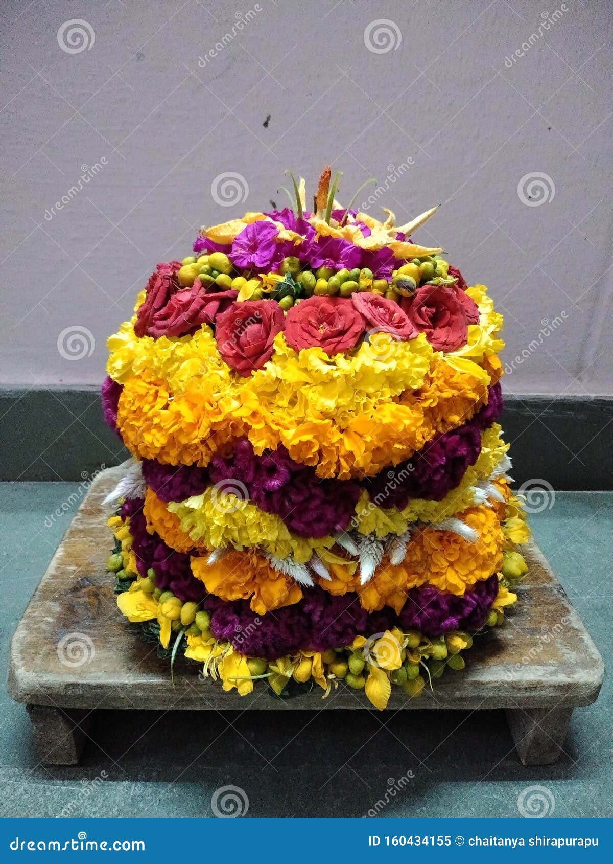 Flowers Decoration for Bathukamma Festival in South India Telangana Stock  Image - Image of decoration, floor: 160434155