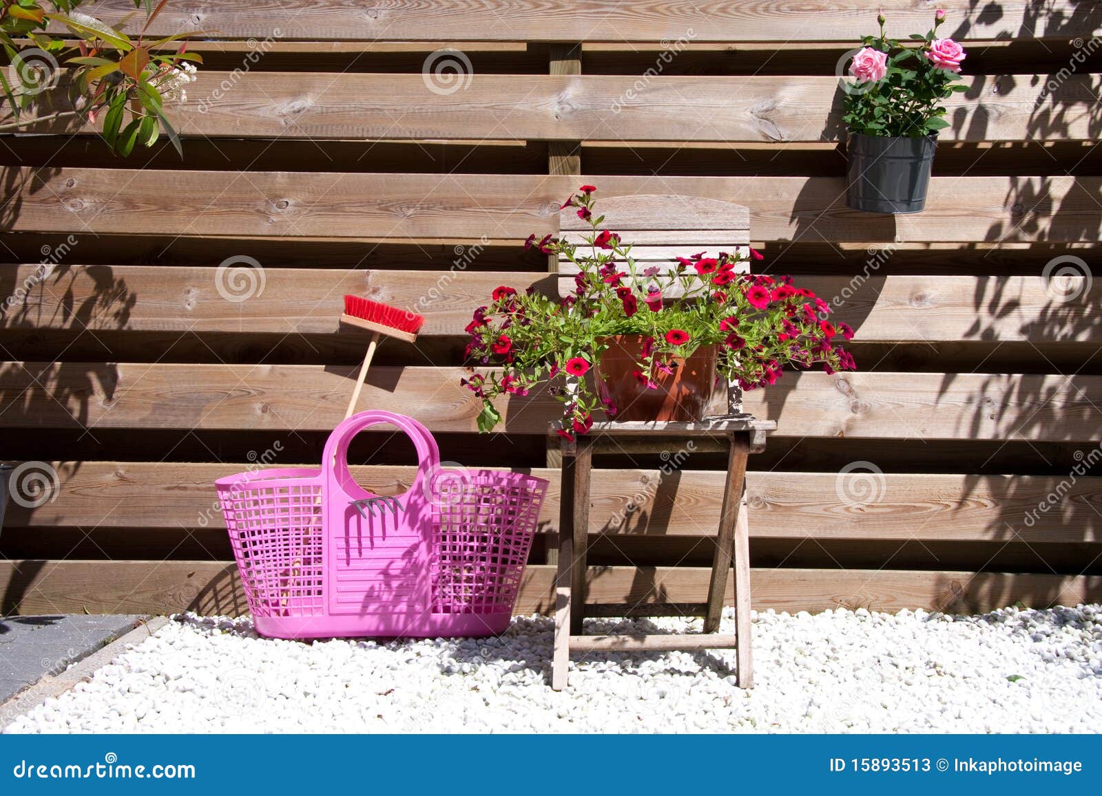 Flowers and equipment stock image. Image of tools, garden 15893513