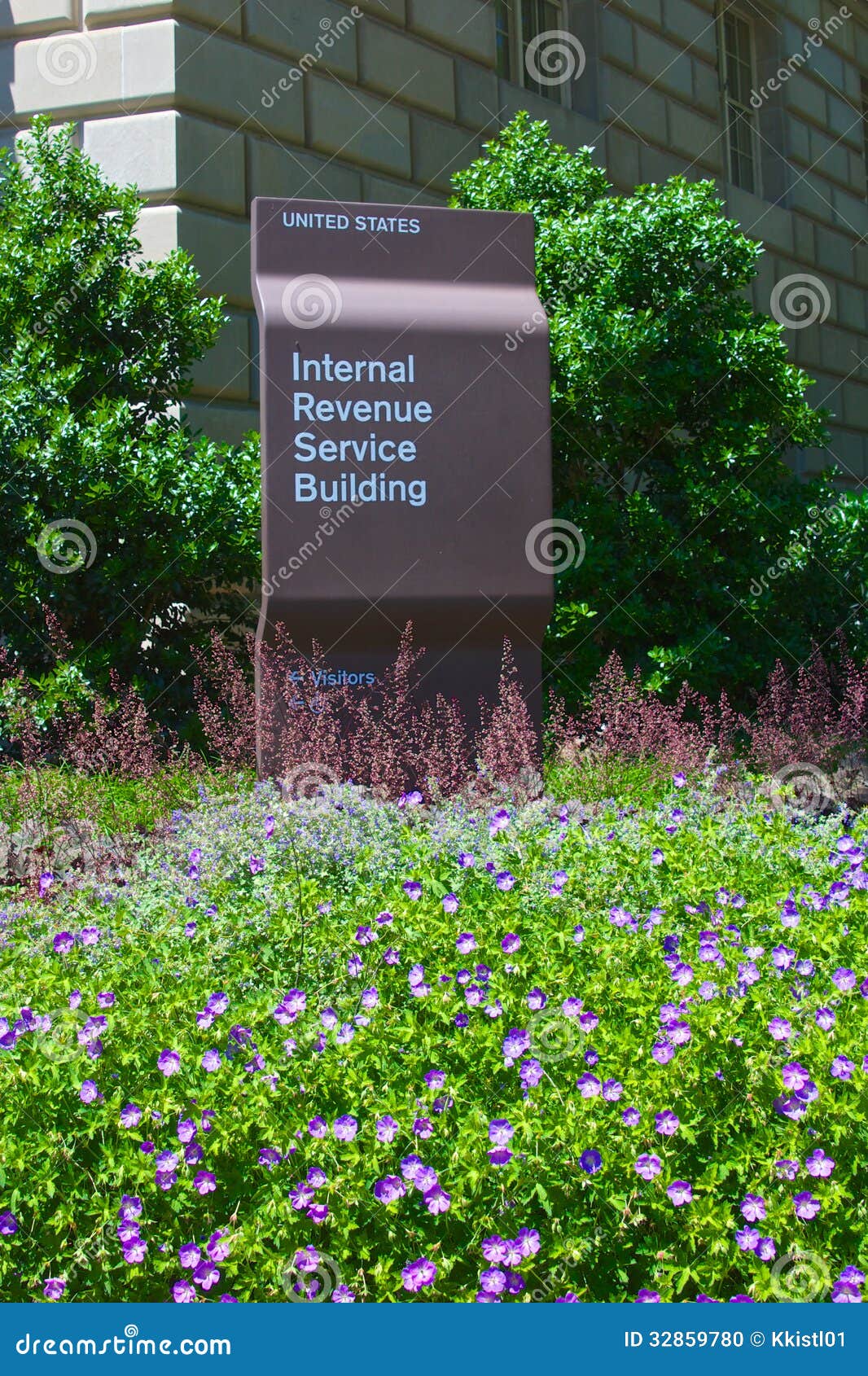 flowers in front of irs building