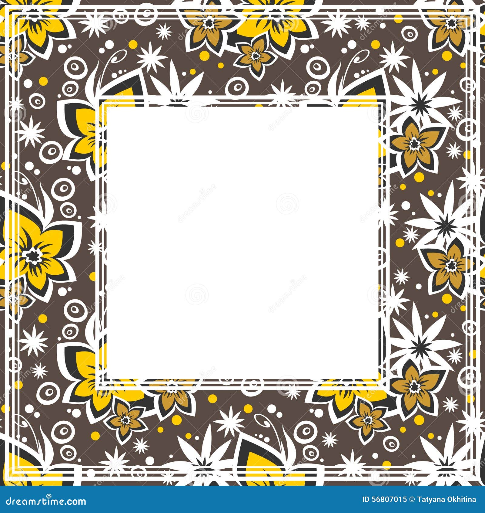 Flowers gray border stock vector. Illustration of yellow 56807015