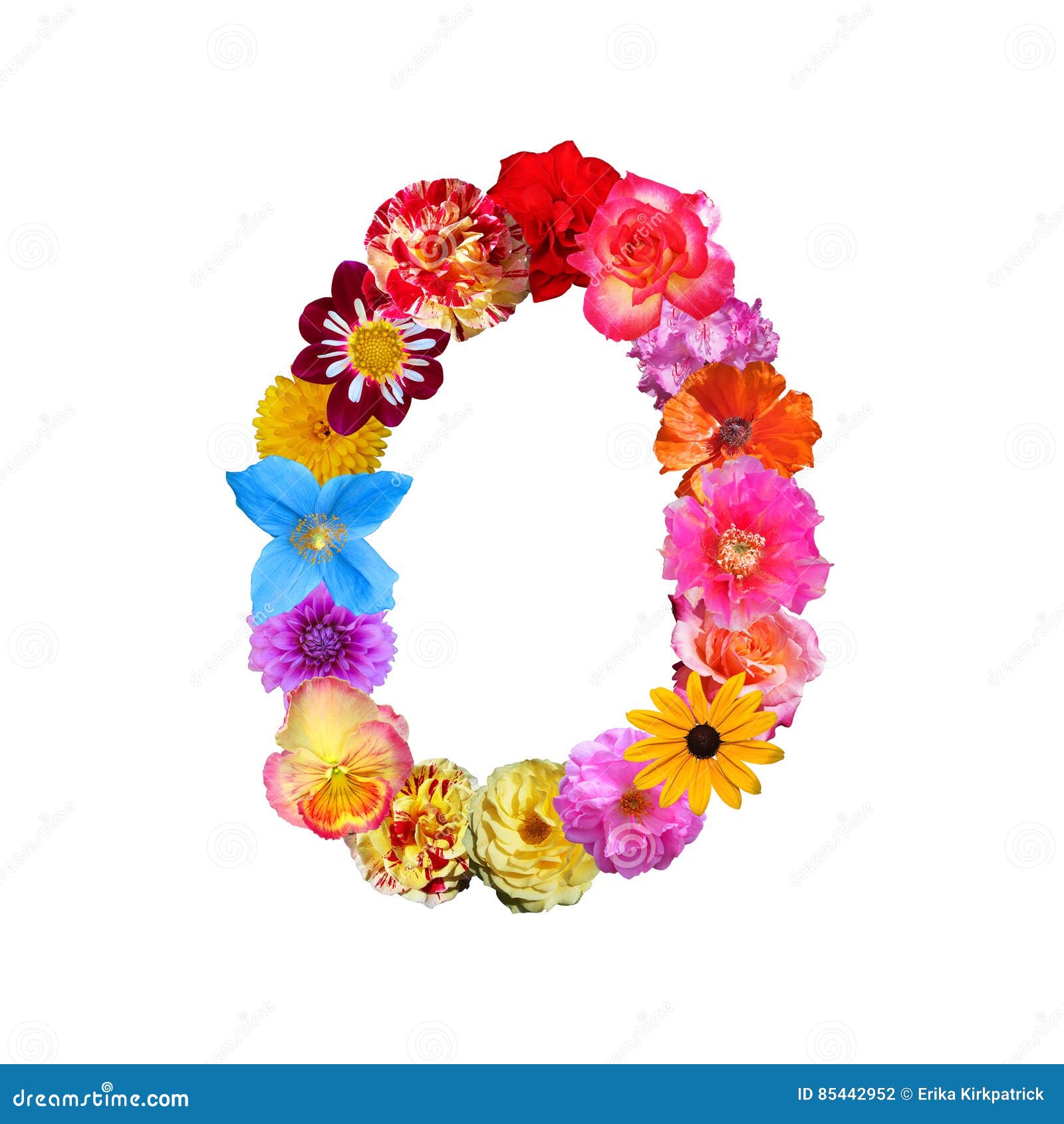 Flowers Letter O stock illustration. Illustration of card 85442952