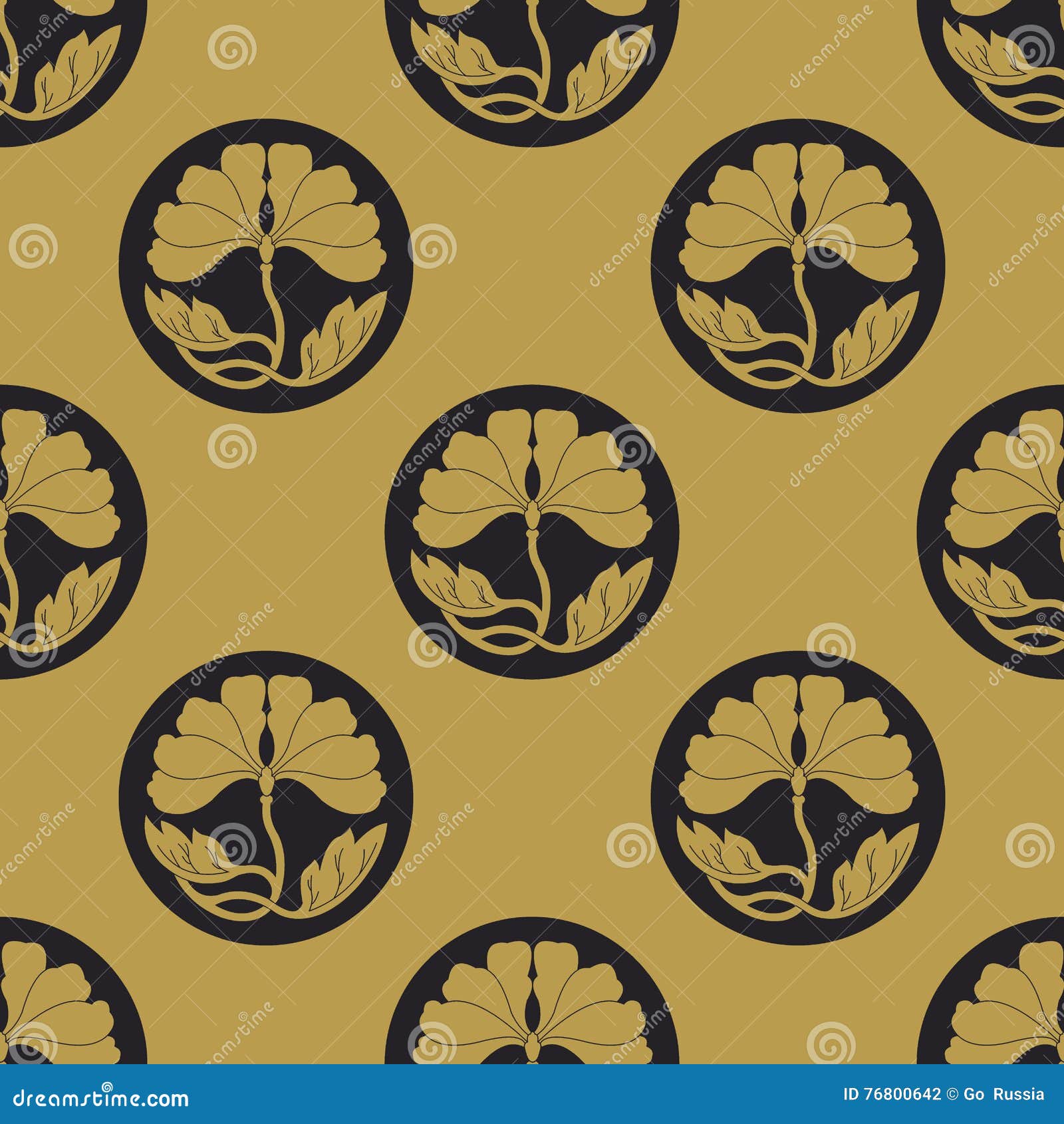 flowers lotus polka dot seamless pattern flat simlpe  illustraton