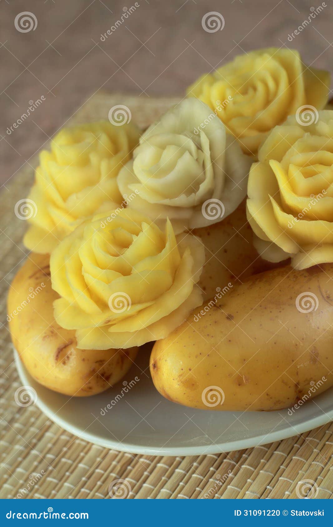 Flowers made from a potato stock photo. Image of vegetables 31091220