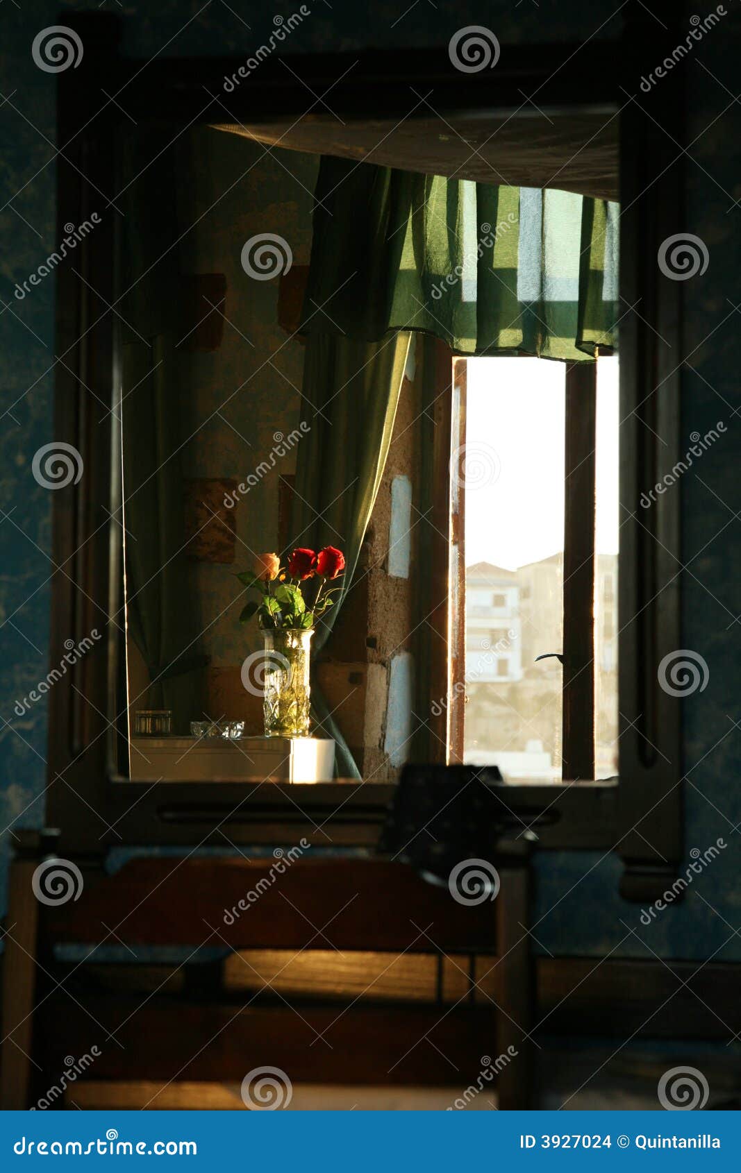 Flowers in the mirror stock photo. Image of decoration 3927024