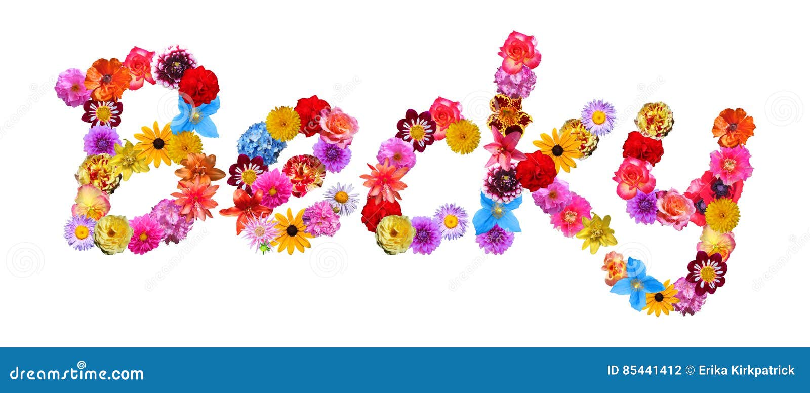 Flowers Name Becky stock illustration. Illustration of baby 85441412