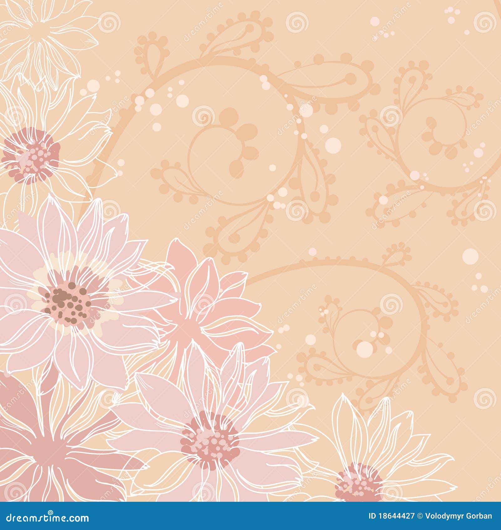 Flowers pink background stock vector. Illustration of flower - 18644427