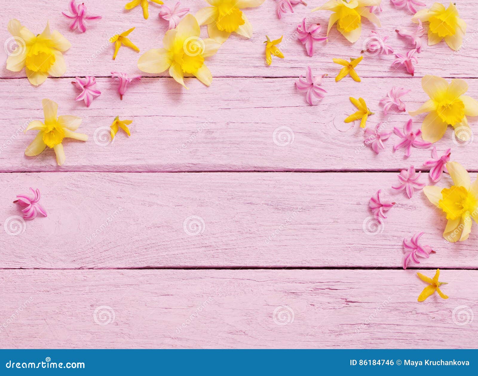 Flowers on Pink Wooden Background Stock Photo Image of pink, life 86184746