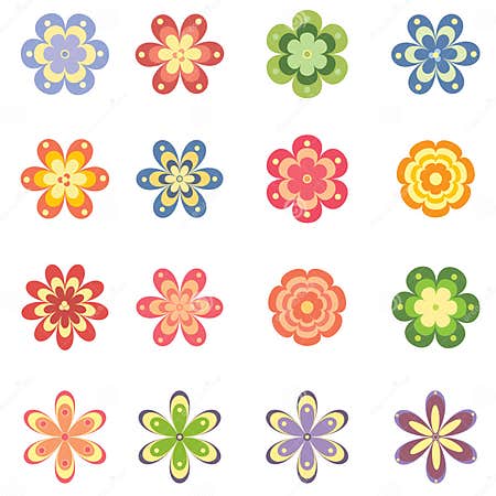 Flowers set stock vector. Illustration of object, icon - 25552494
