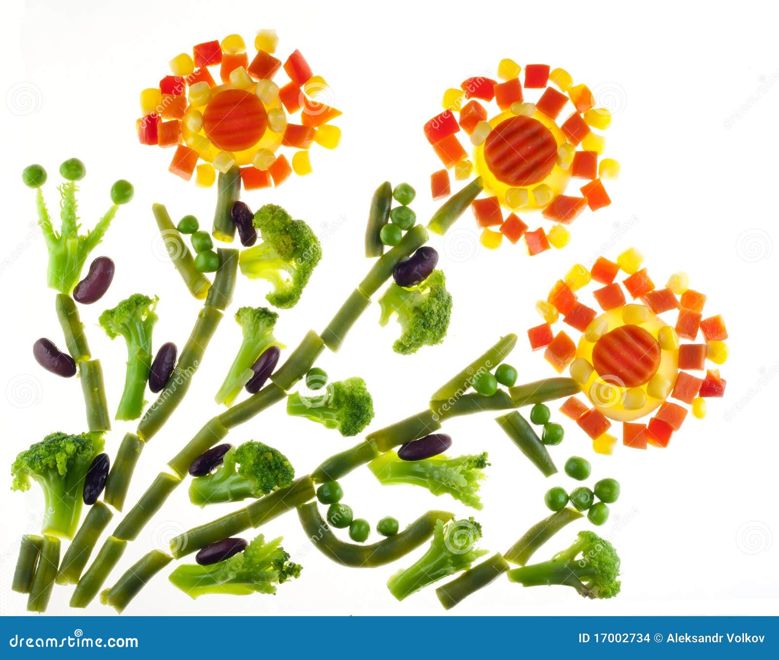 Flowers from Slices of Vegetables Stock Photo Image of portion, corn