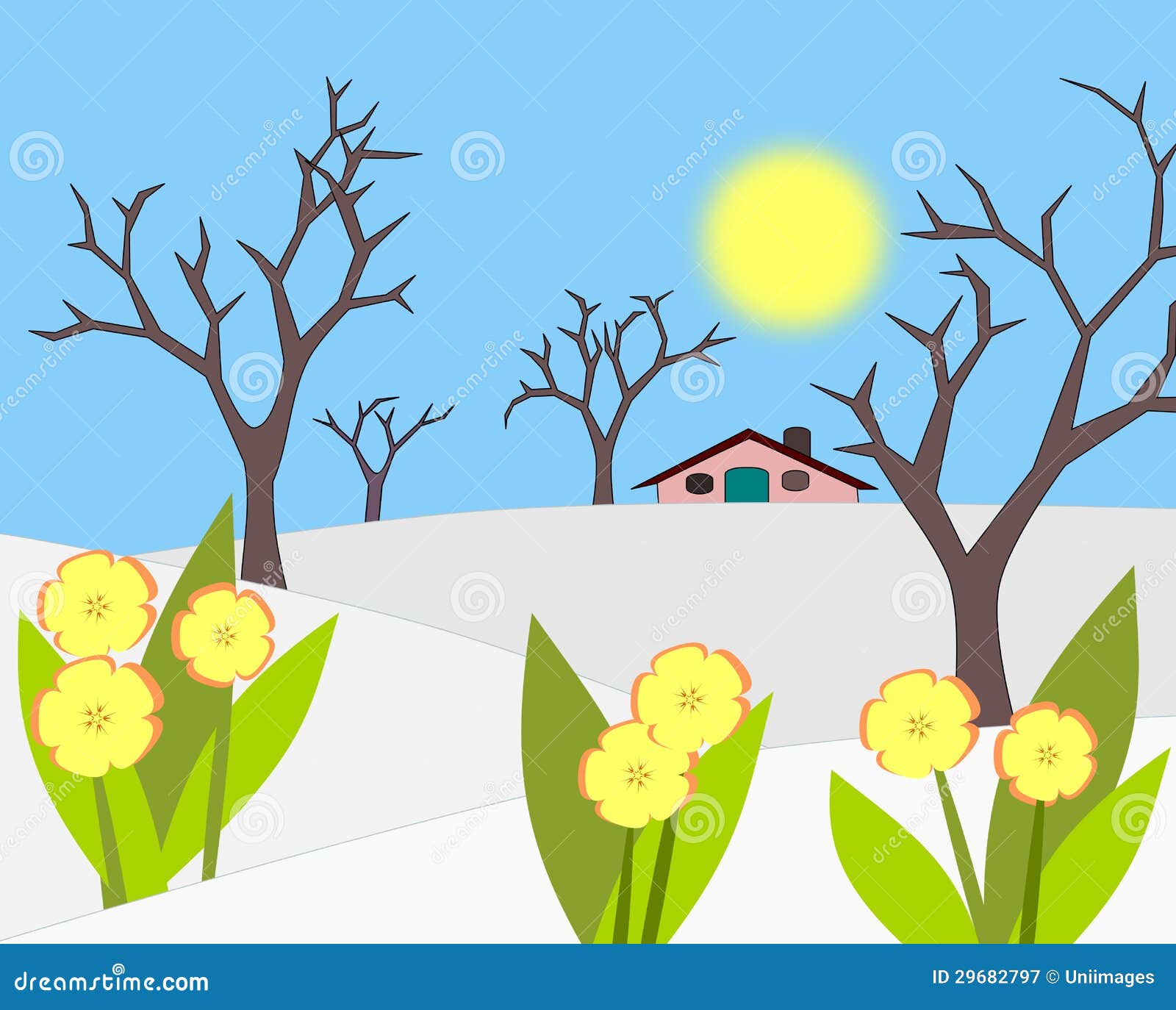 Flowers in the Snow stock illustration. Illustration of pleasant 29682797