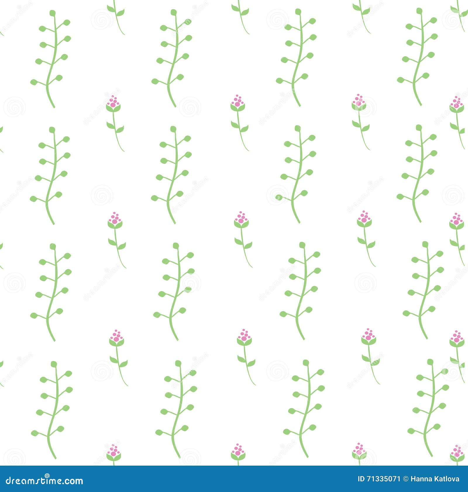 Flowers. Stems. Buds. a Pattern of Flowers. Stock Vector Illustration