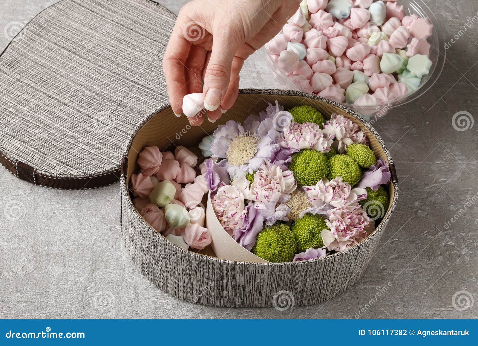 flowers and sweets in cartoon box - how to make adorable gift, s