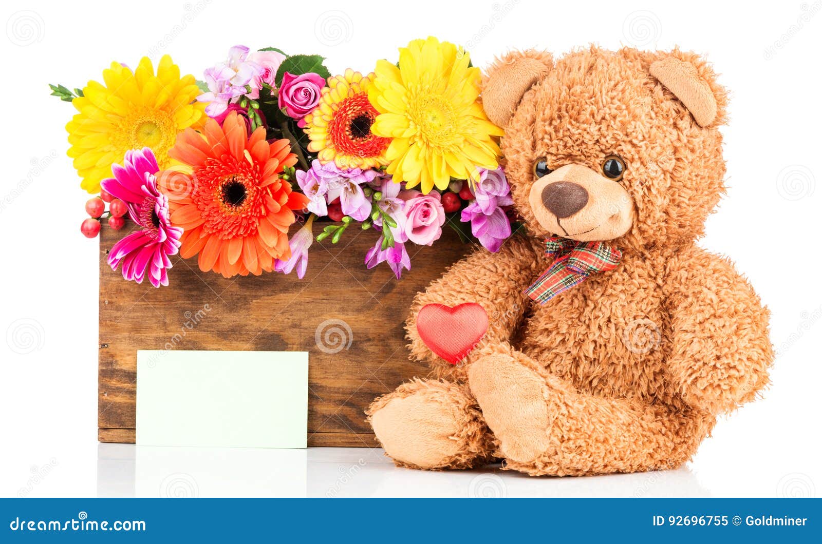 Flowers and a teddy bear stock image. Image of eustoma 92696755