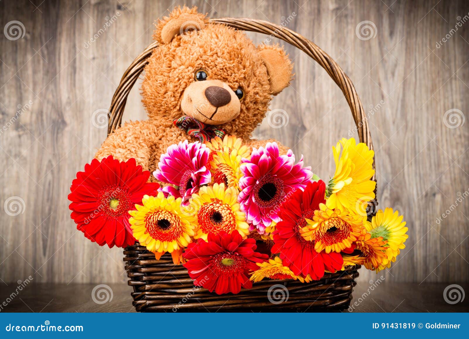 Flowers and a teddy bear stock image. Image of bear, dating 91431819