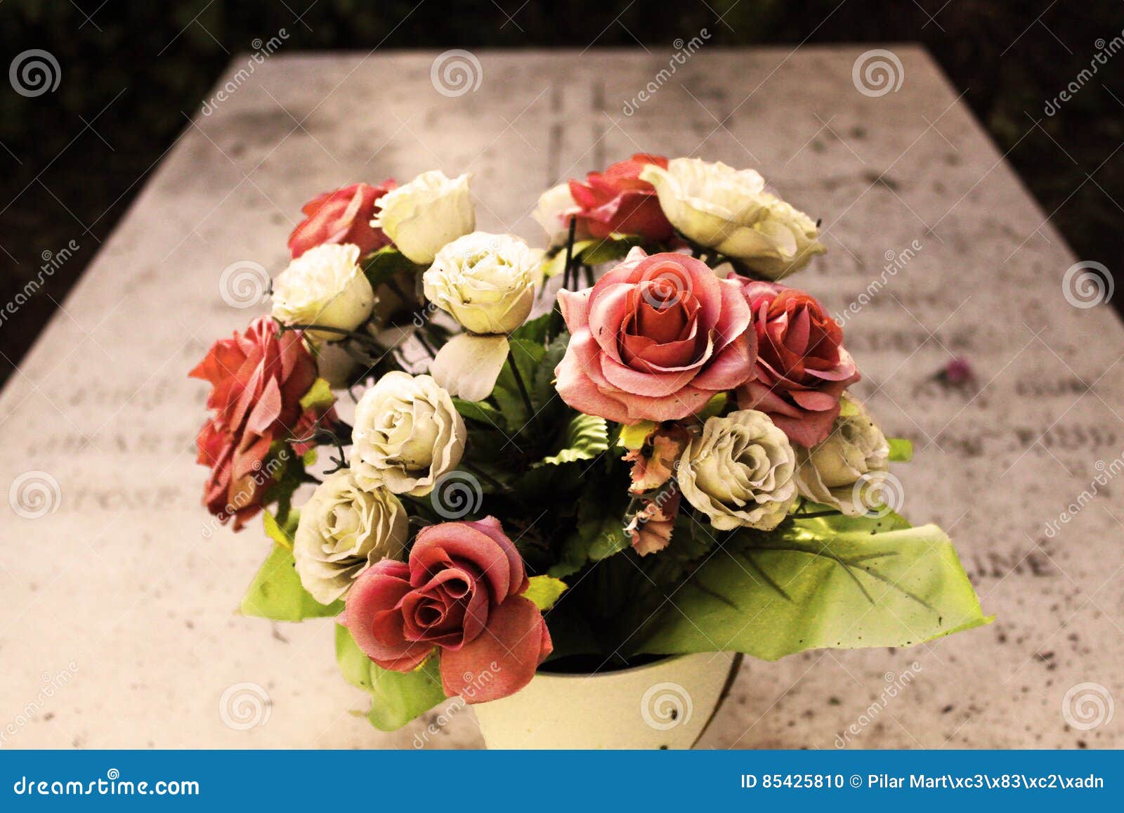 Flowers in Tomb Grave in a Cemetery Stock Photo Image of graveyard