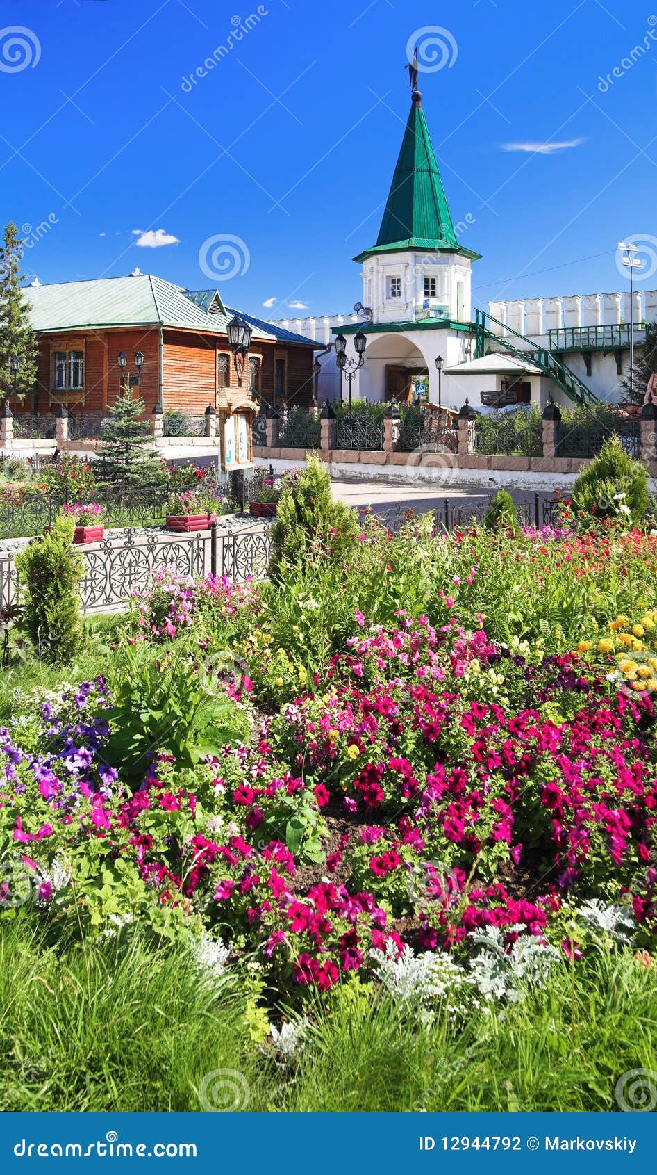 Flowers and tower stock photo. Image of tyumen, siberia 12944792