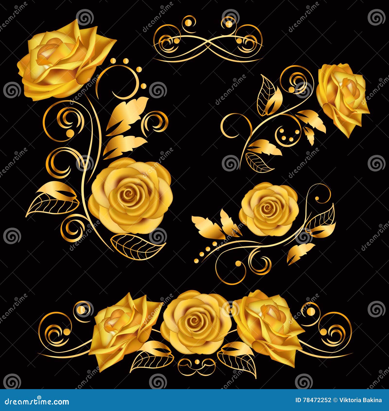 Gold Roses Stock Illustrations – 10,711 Gold Roses Stock Illustrations,  Vectors & Clipart - Dreamstime