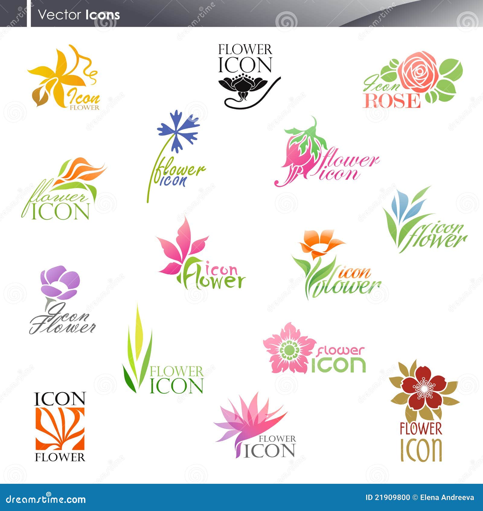 Download Flowers. Vector Logo Template Set. Stock Vector - Illustration of leaf, lily: 21909800