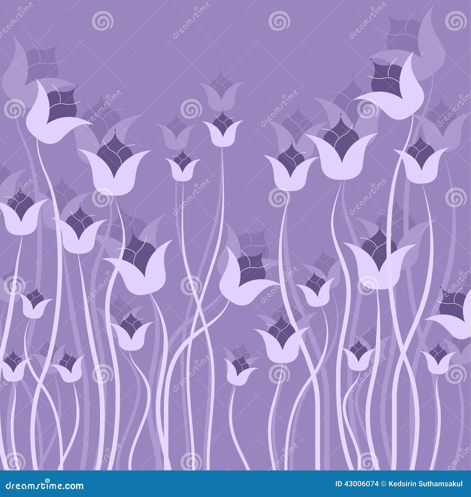 Flowers Vector on Purple Background Stock Vector - Illustration of