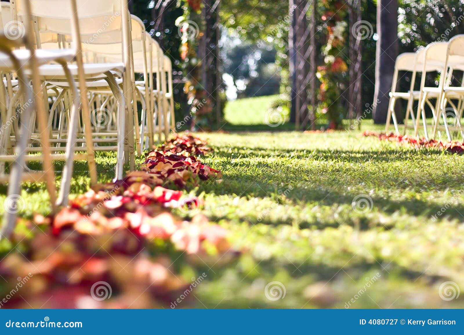 flowers in a wedding aisle