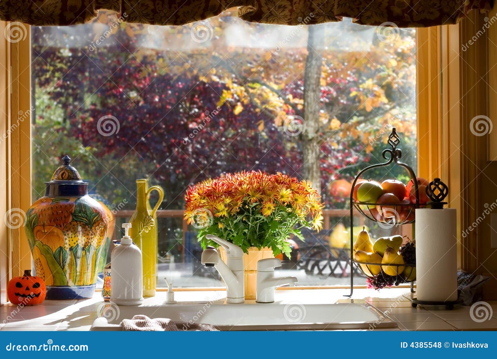 Flowers on the windowsill stock photo. Image of thanksgiving 4385548