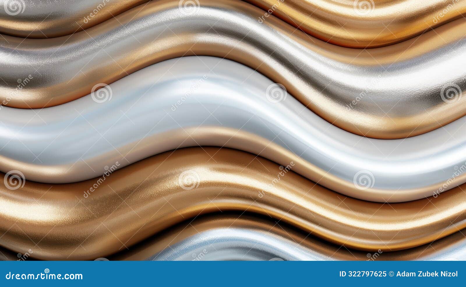 flowing abstract metallic waves