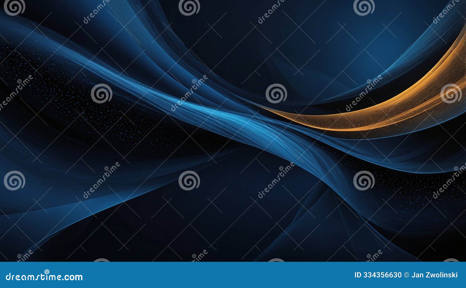 flowing blue waves over black background with dots, creating a sense of depth and motion in the 