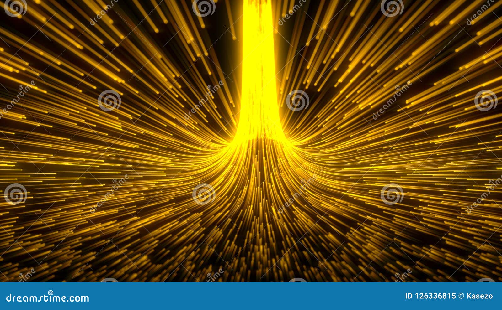 flowing particles swarm with glowing trails. 3d .