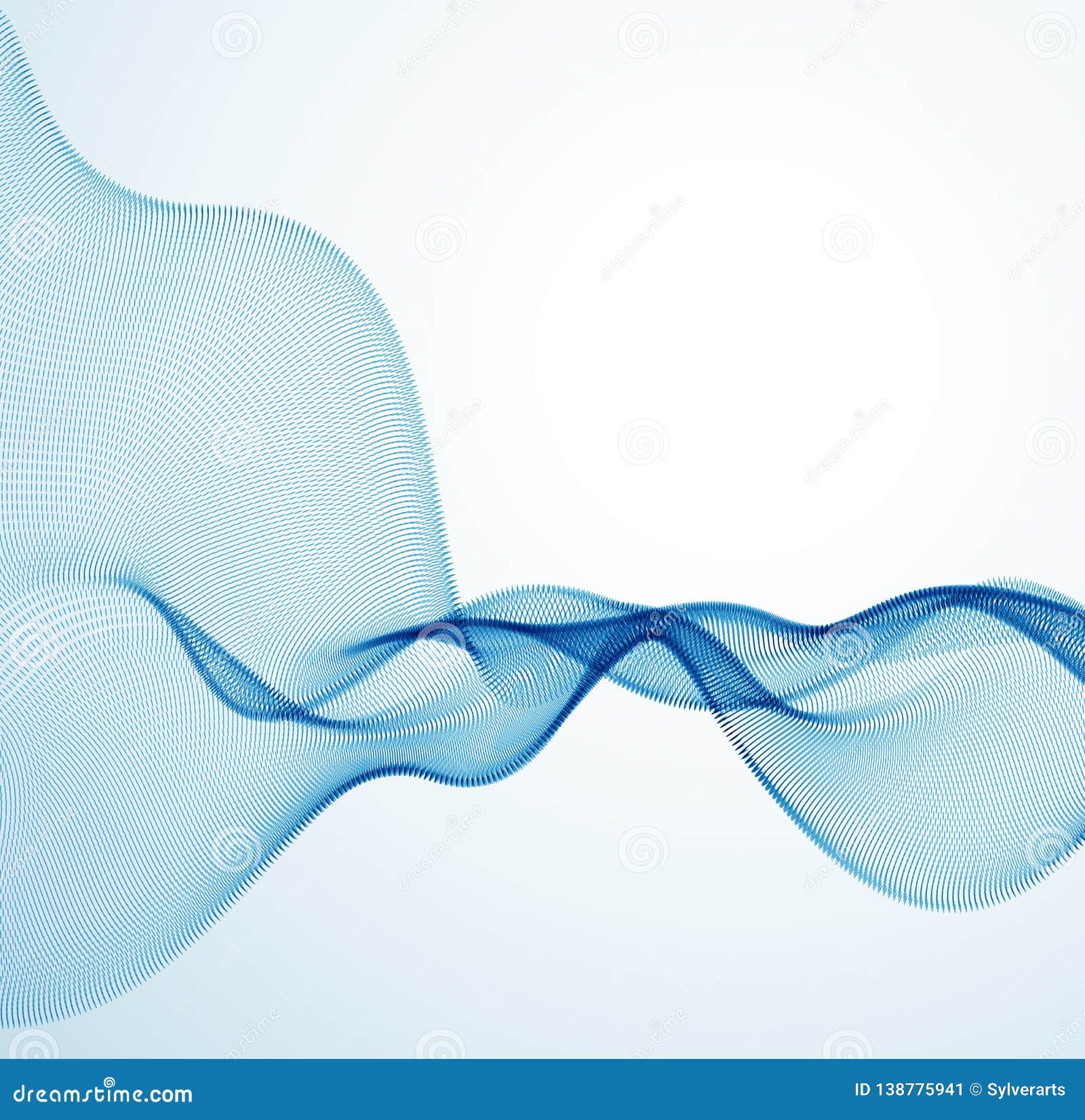Download Flowing Particles Wave, Dynamic Sound Motion Curve Lines. 3d Vector Illustration. Stock Vector ...