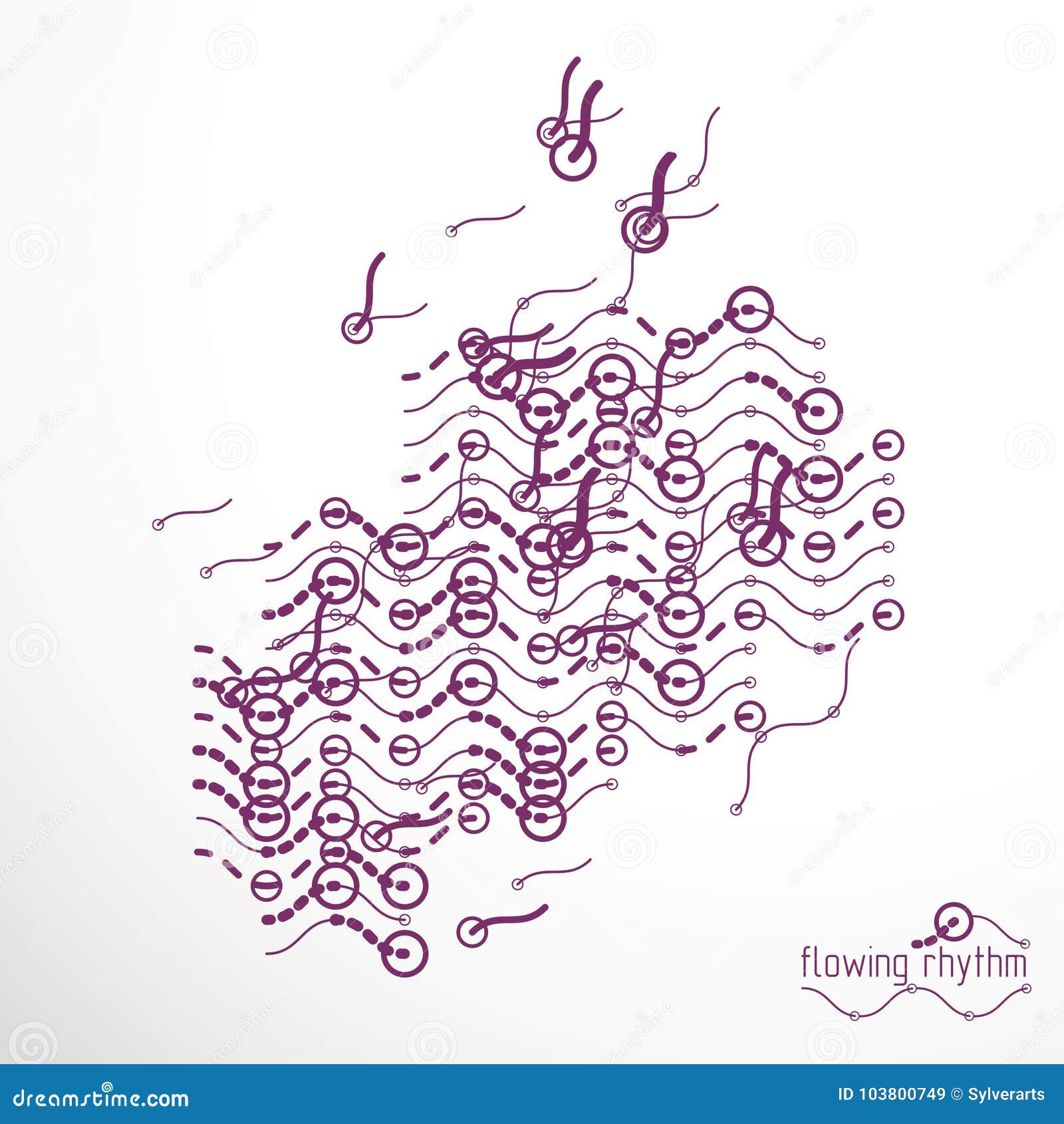 Flowing Rhythm Abstract Wave Lines Vector Background For Use In Illustration Megapixl