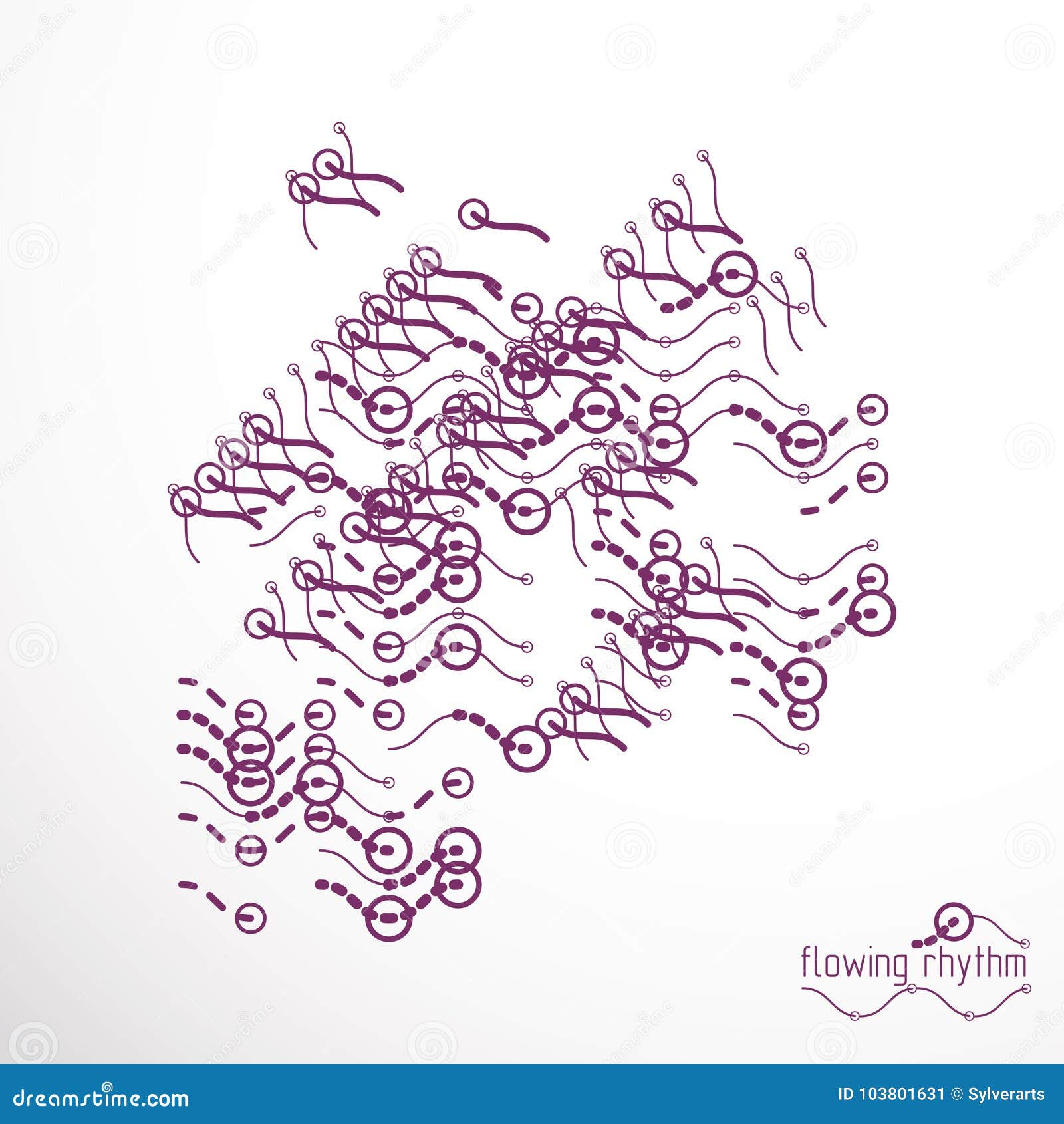 flowing rhythm, abstract wave lines  background for use in