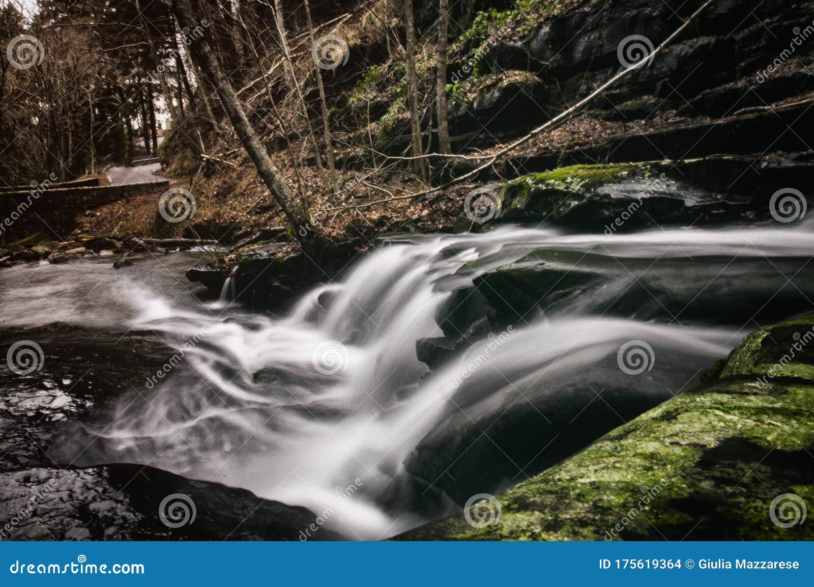 cascata di montagna in movimento