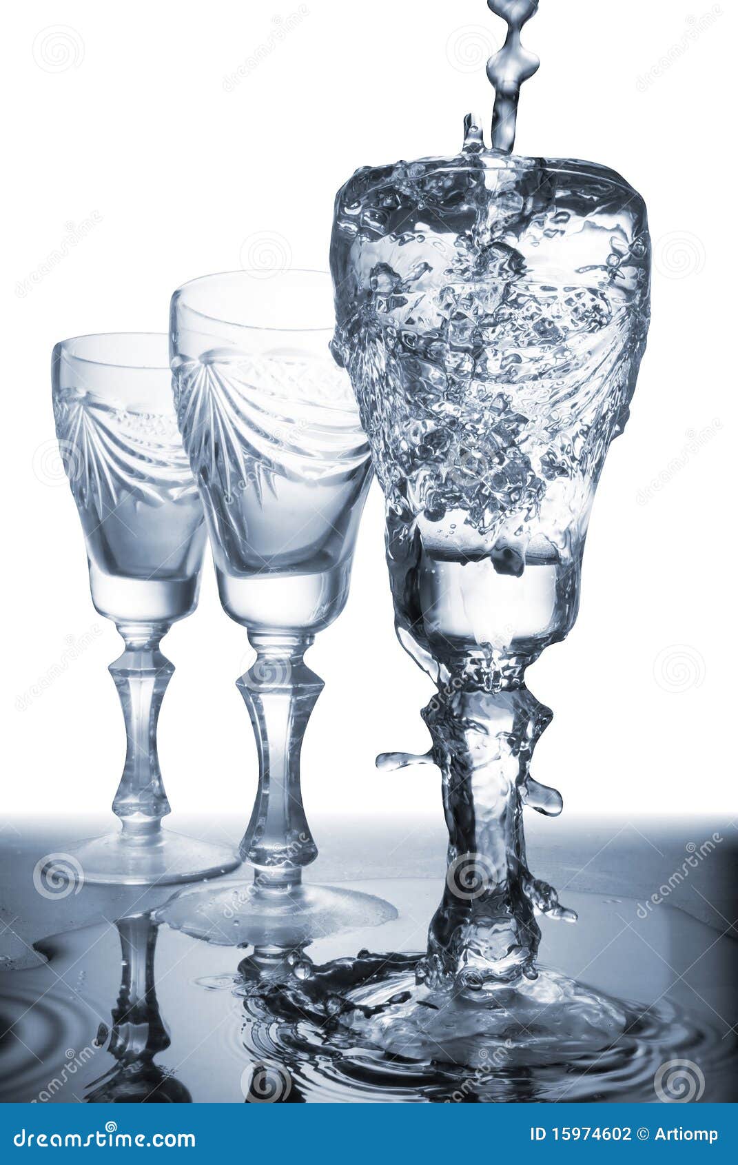 Flowing water in glass stock photo. Image of action, lifestyle 15974602