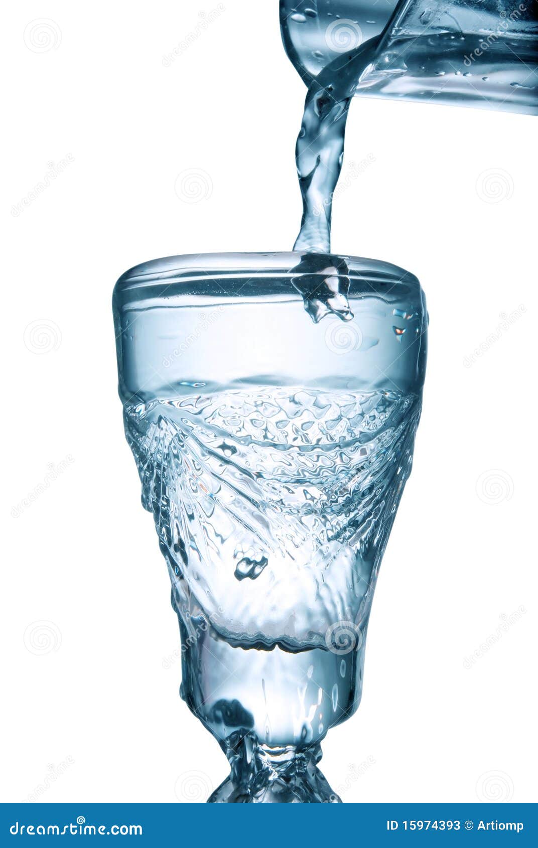 Flowing Water In Glass Isolated Stock Photos Image 15974393
