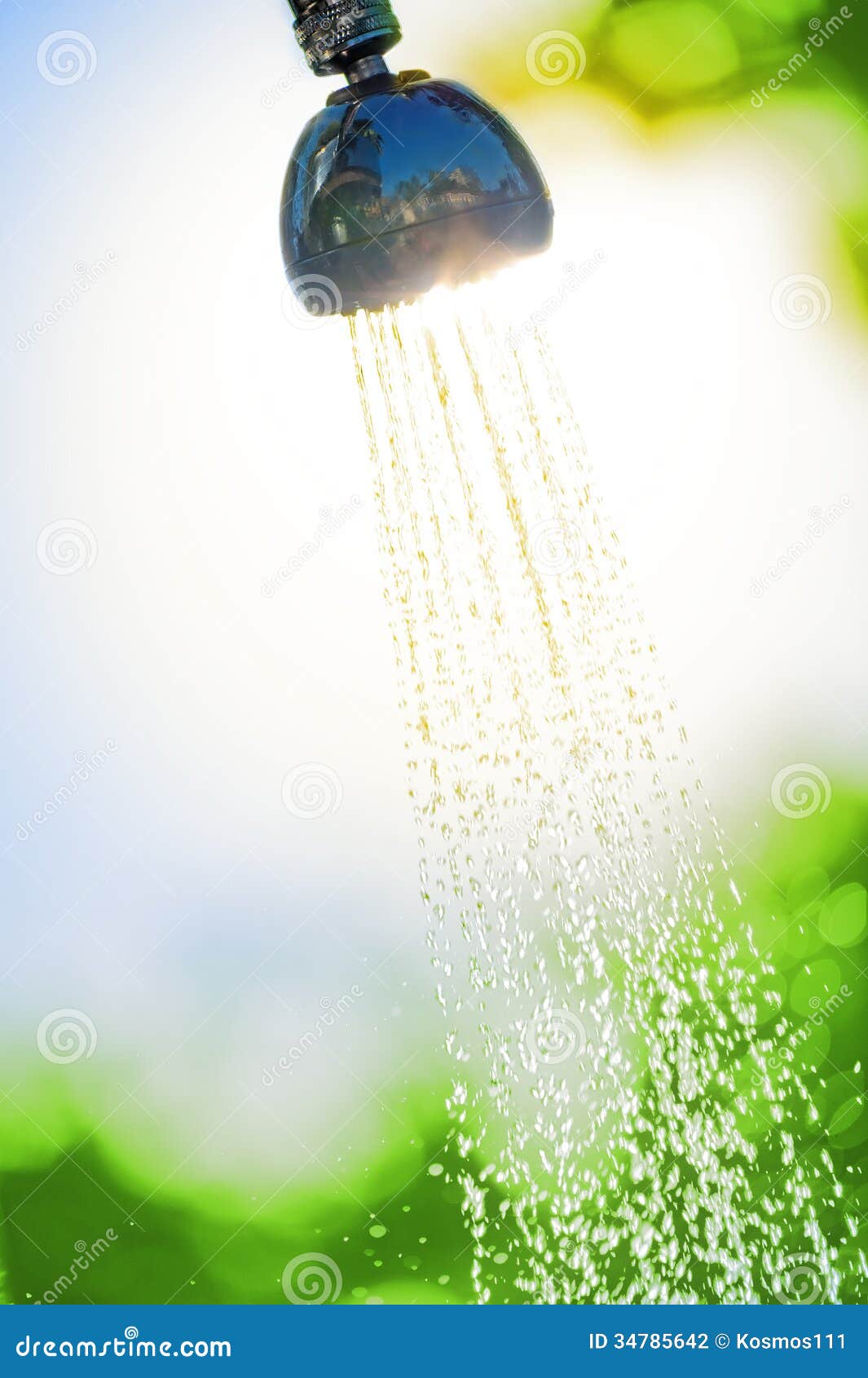 Flowing Water from a Watering Can Shower Stock Photo Image of health