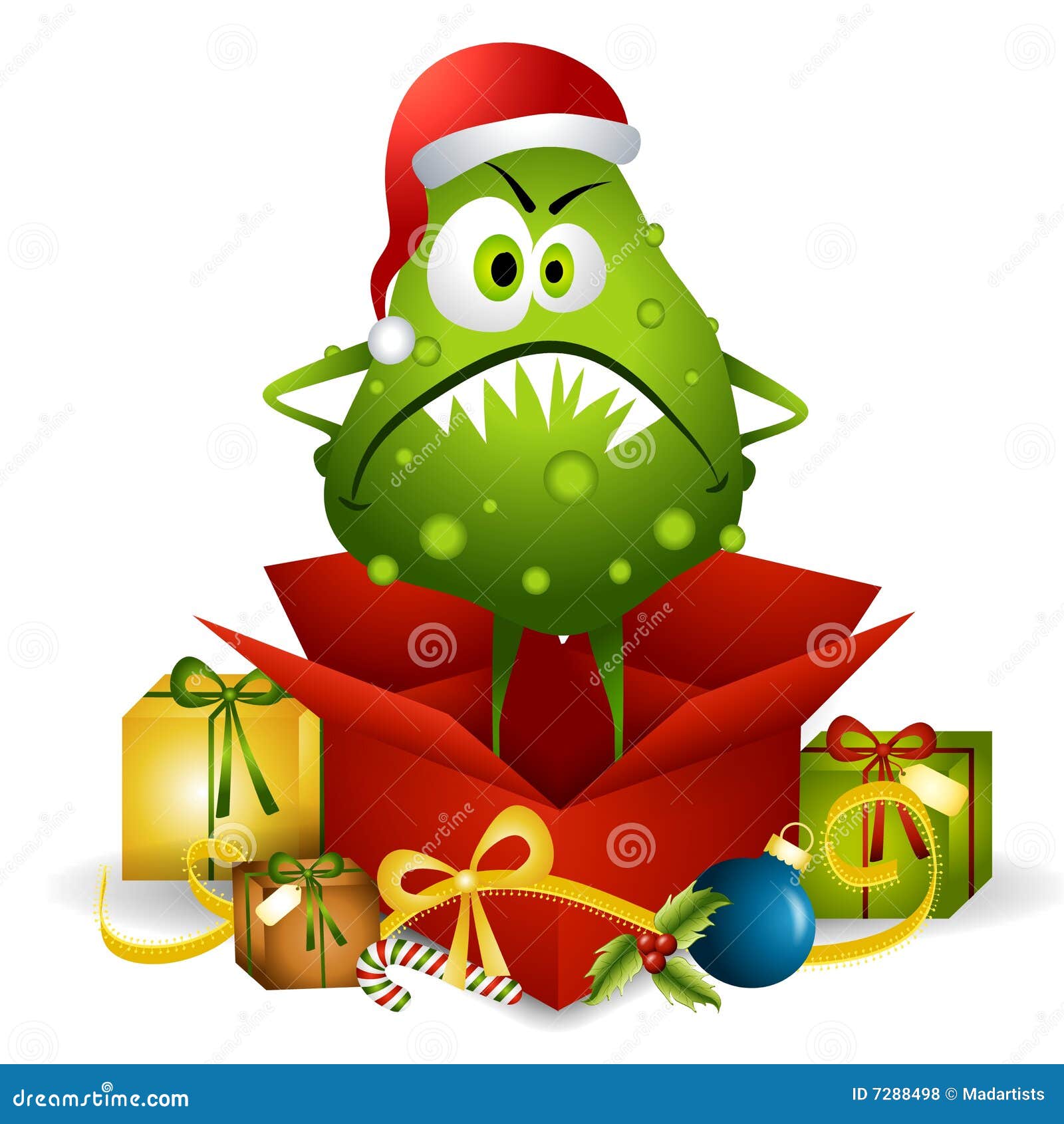 Flu Bug Christmas Present Royalty Free Stock Photos 