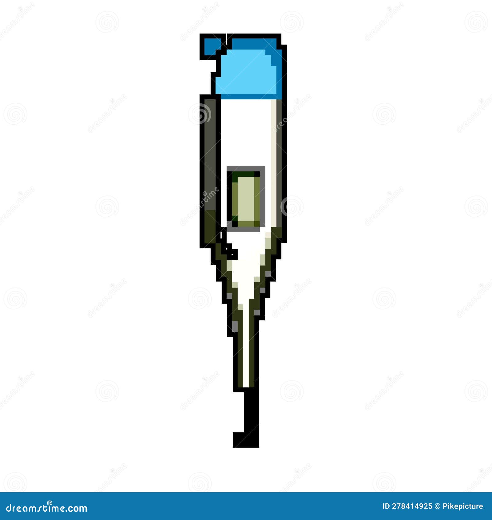Flu Thermometer Game Pixel Art Vector Illustration Stock Vector
