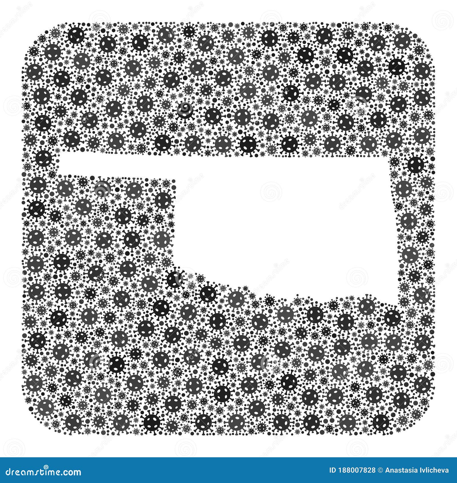 map of oklahoma state - sars virus mosaic with empty space
