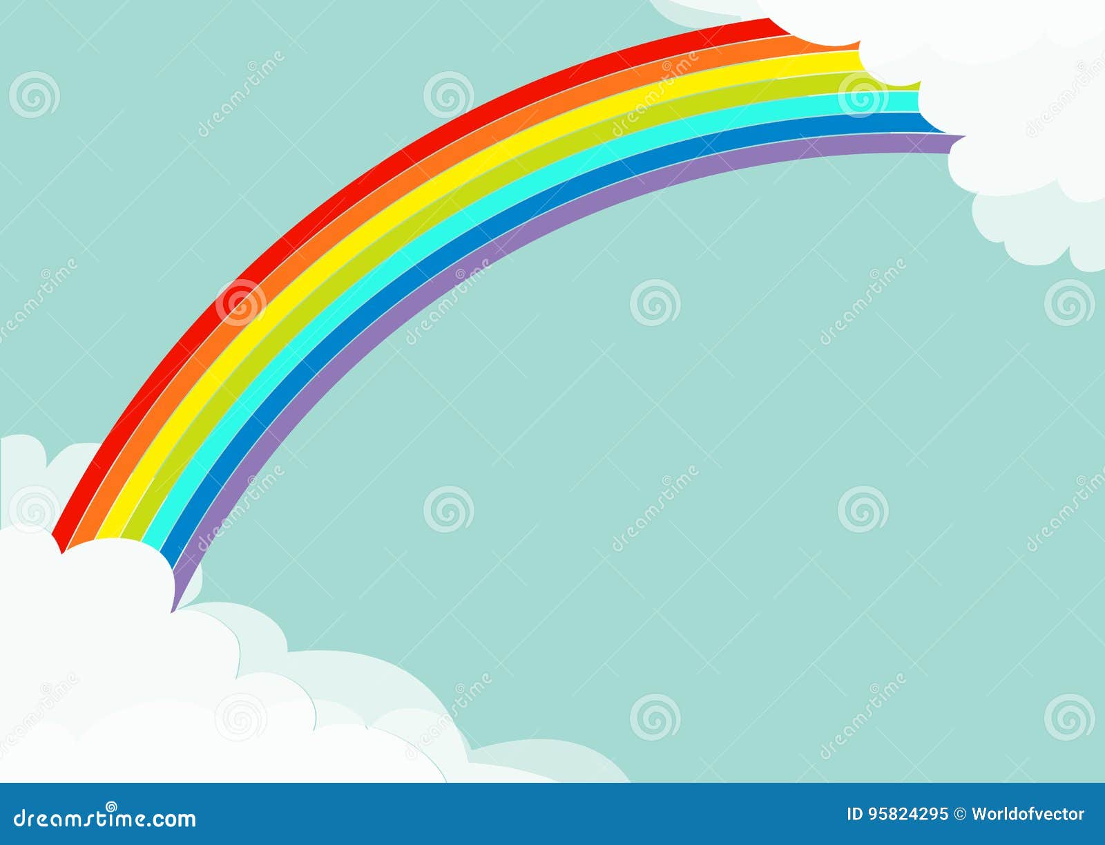 Fluffy Cloud In Corners Frame Template Rainbow In The Sky Cloudshape