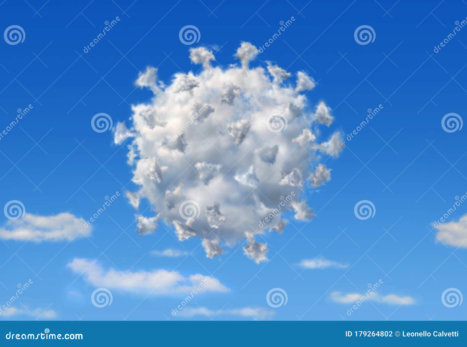 Fluffy Cloud With The Shape Of Coronavirus Covid19 Stock Illustration Illustration Of Digital Health