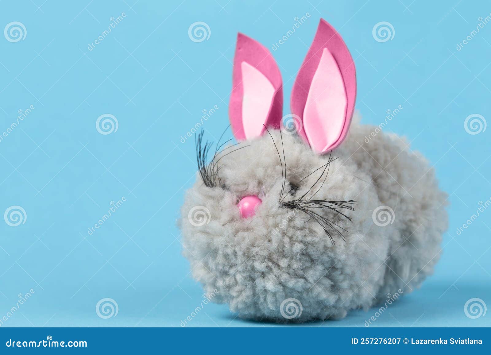 Fluffy Easter Bunny Toy with Pink Ears Stock Image Image of little
