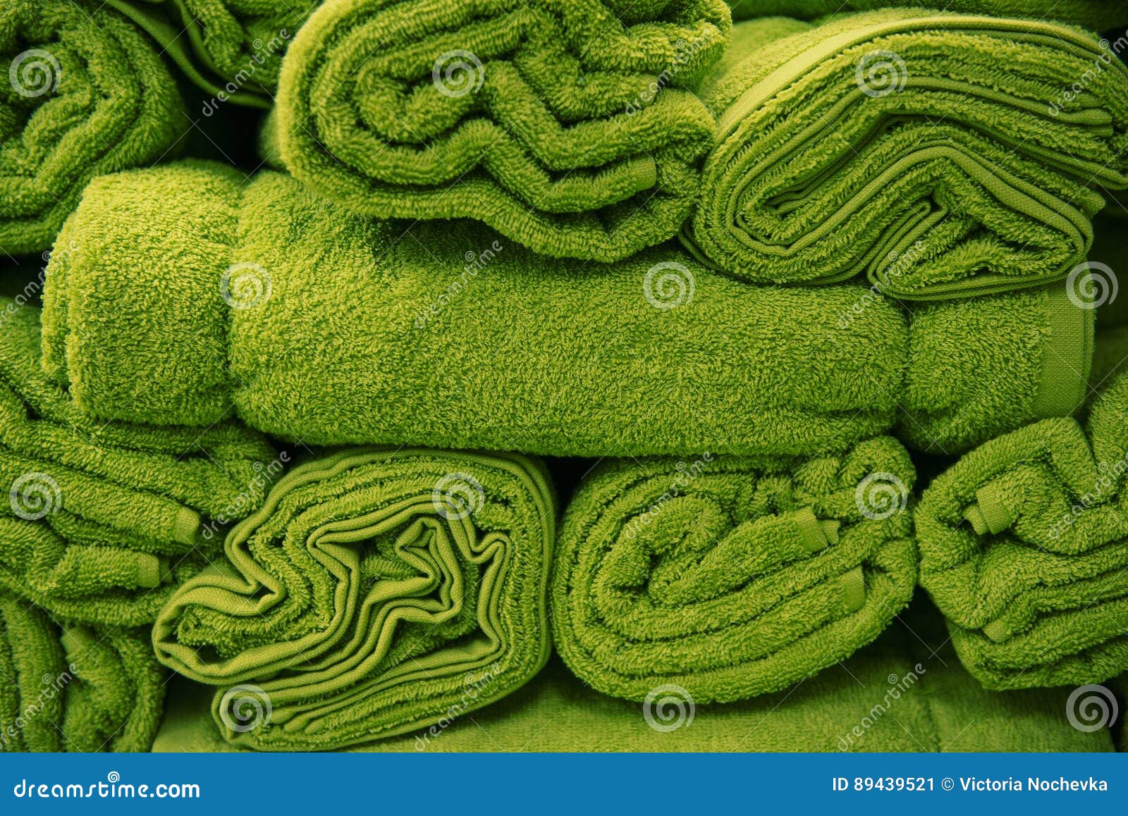 Fluffy green towels stock image. Image of textile, terry 89439521