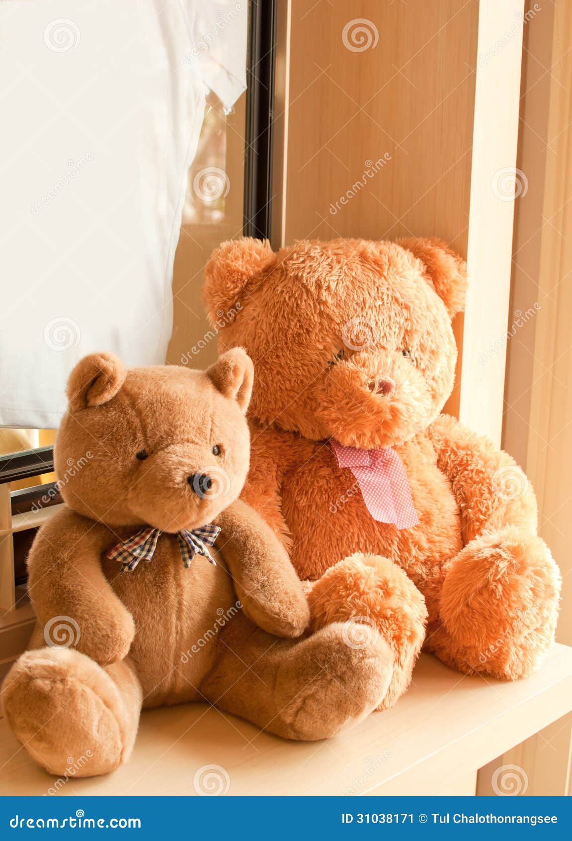 Fluffy teddy bear stock image. Image of stuffed, ribbon 31038171
