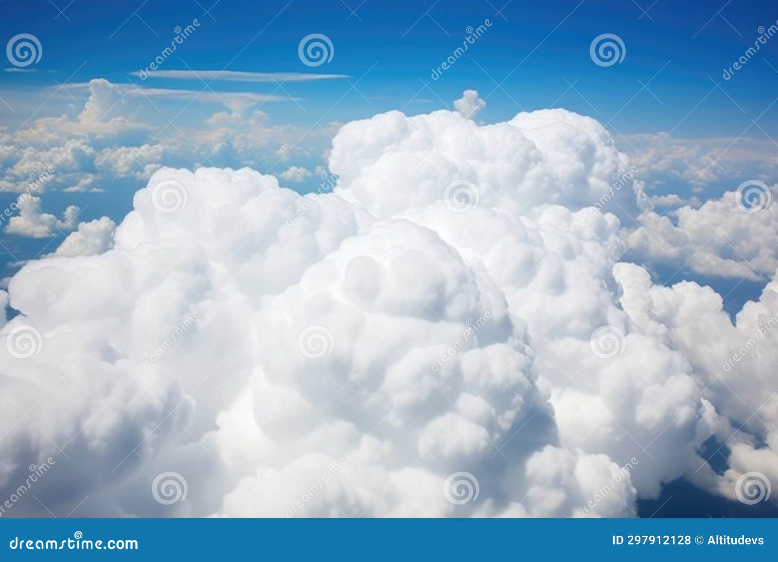 Fluffy, White Cotton Candylike Cloud Formations Stock Photo Image of