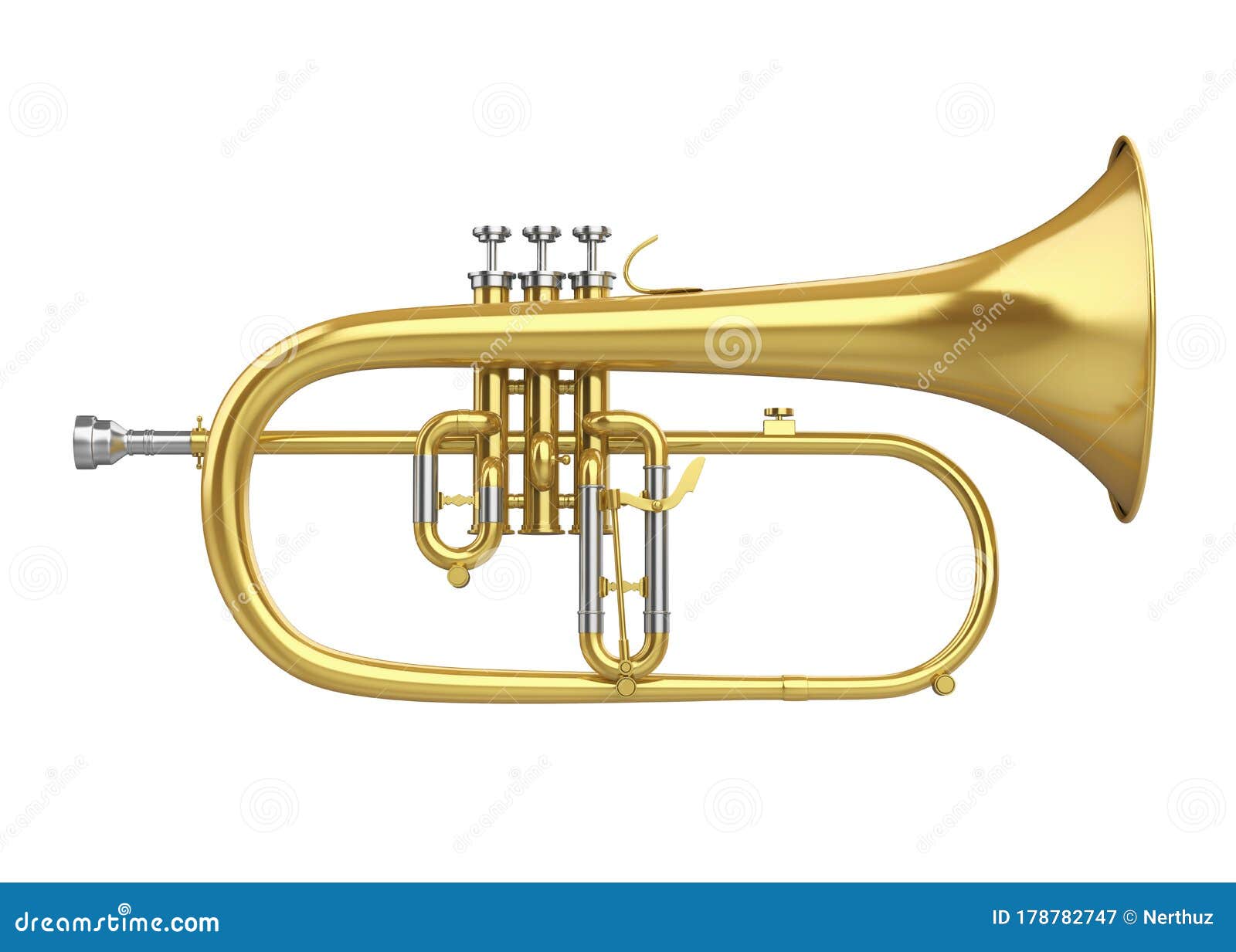 Flugelhorn Isolated stock illustration. Illustration of sound 178782747
