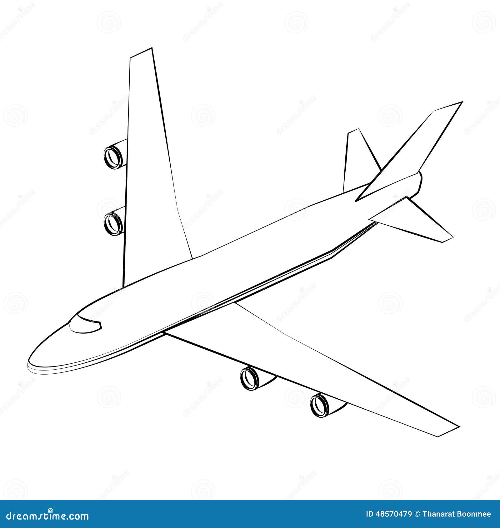 Flugzeug vektor abbildung. Illustration von einfarbig - 48570479