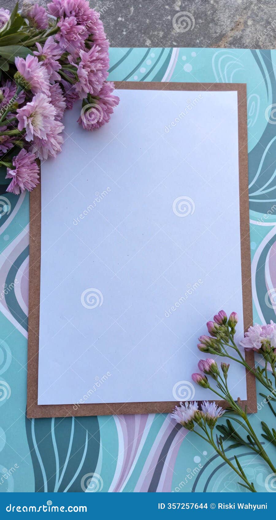 fluid abstract border  with paper texture and soft serenity palette