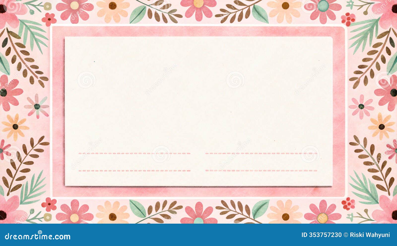 fluid abstract border  with paper texture and blush harmony palette