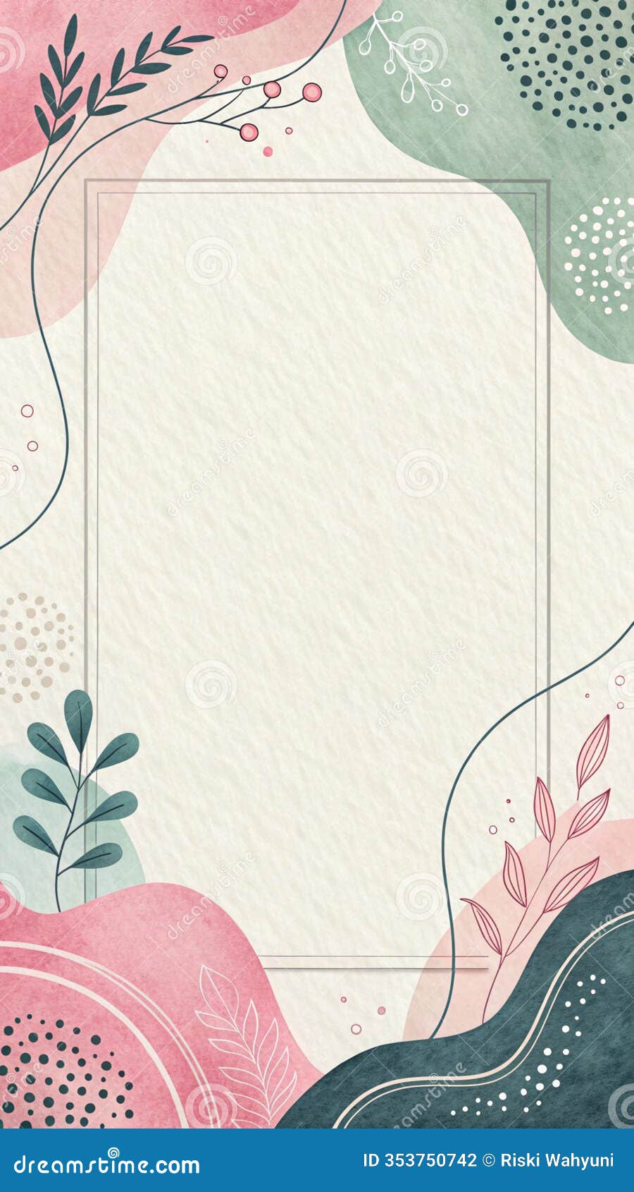 fluid abstract border  with paper texture and vintage elegance palette