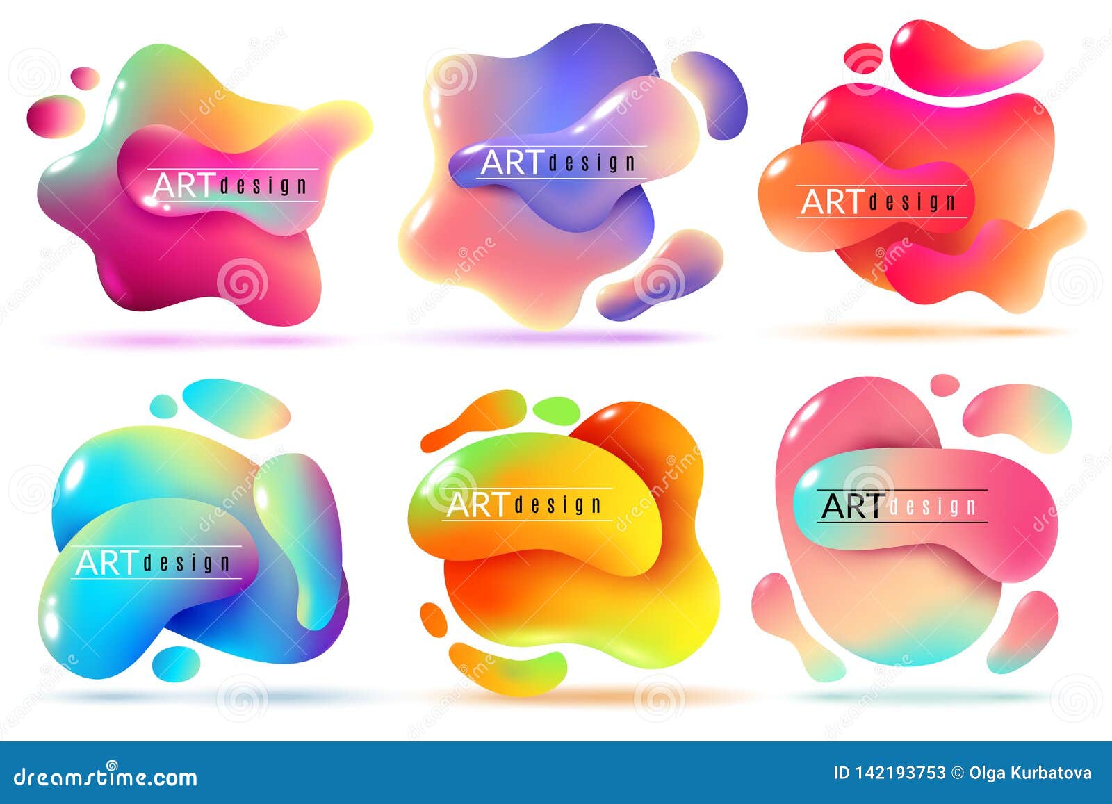 fluid  banners. liquid s abstract color flux s paint forms graphic texture modern creative stickers